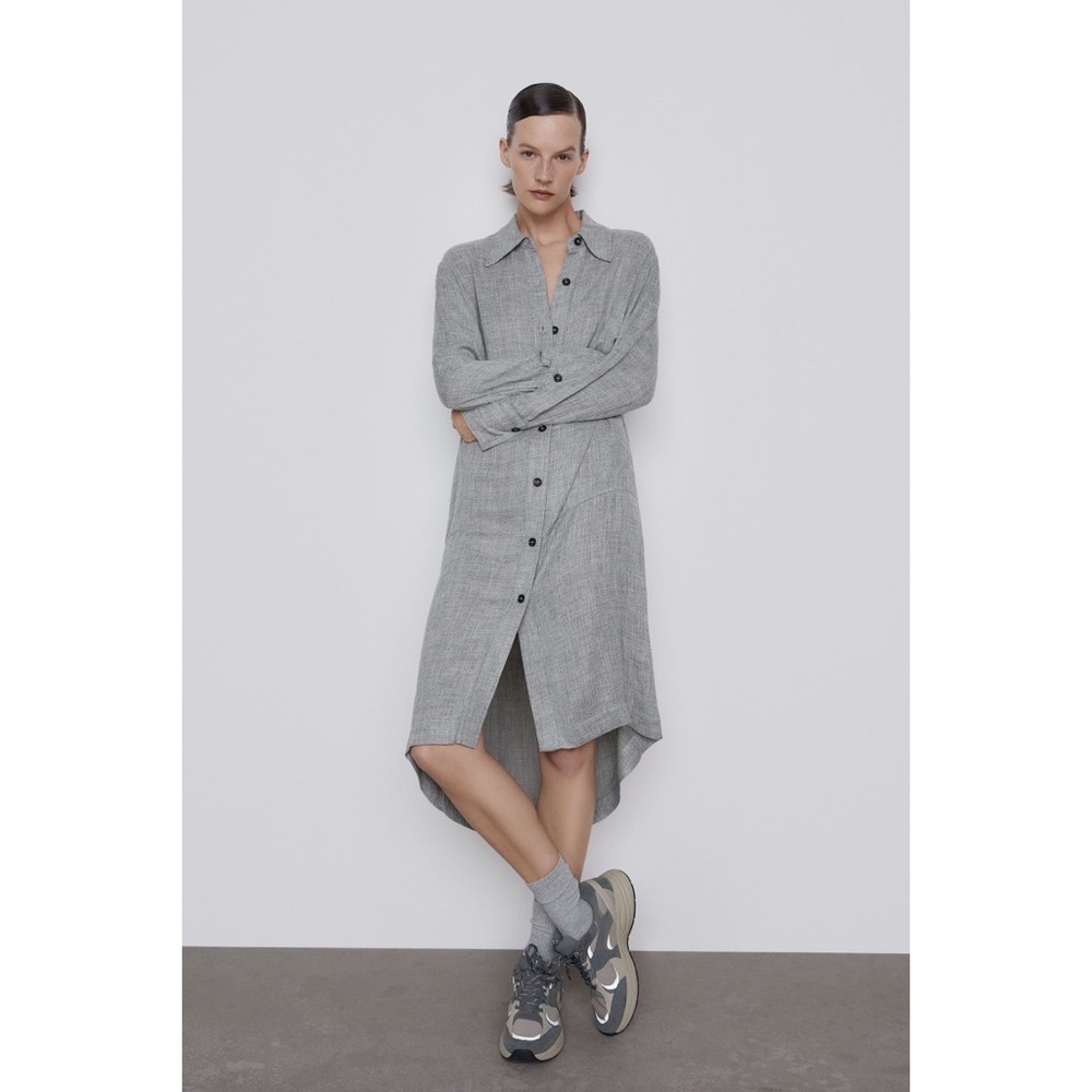 Zara Long Shirt/Dress in Grey